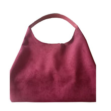 Cargar imagen en el visor de la galería, Bolso tipo tote grande para mujer, estilo retro y desenfadado, de ante y diseño amplio (ideal también como bolso para mamás).
